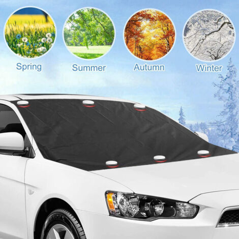 Couverture Pare-Brise Voiture Magnétique Bâche Pare Brise Protection Couverture Repliable, pour Voiture Anti Givre, Neige 210 x 120 cm (1/4)