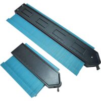 2 Pièces Copieur de Contour Verrouillable (12cm&25cm) Tool Template with Précisément Copies Formes irrégulières et maladroites - Shapes Frame Profile Gauge Tool (Vert)
