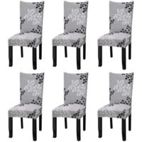 Litzee – Housses de chaise extensibles lot de 6 – Tissu polyester spandex doux – Protection contre éclaboussures et taches – Installation facile