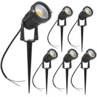 Litzee – Lot de 6 spots LED extérieur 3W – Lumière blanc chaud 3000K 1440LM – Étanche IP65 – Installation facile avec piquet – Éclairage directionnel ajustable