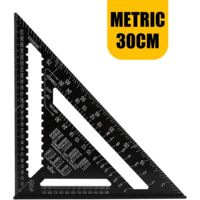Litzee – Équerre triangle professionnelle 30CM en alliage – Précision CNC pour menuiserie – Résistante à la corrosion – Graduation permanente