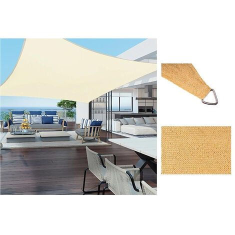 Tente De Voile D'ombrage Tente Extérieure Terrasses De Jardin Terrasses Carrées 5 X 5 Mt Beige (1/5)