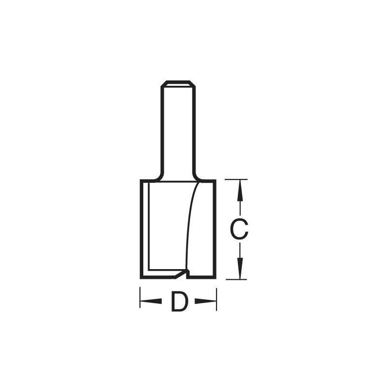 TREND C023X1/4 2 FLUTE CUTTER 14.3MM DIA.