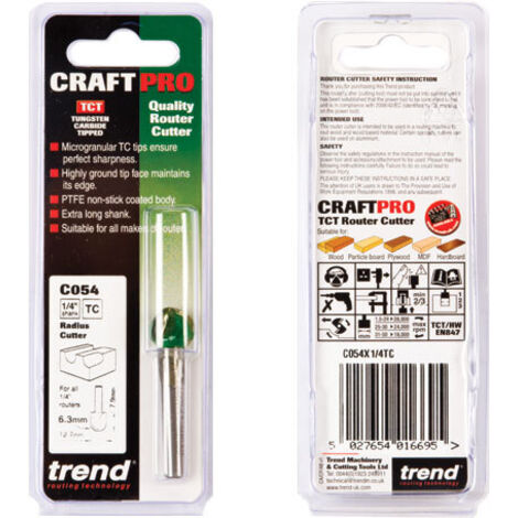 TREND C054X1/4 RADIUS 6.3MM RADIUS 12.7MM DIA