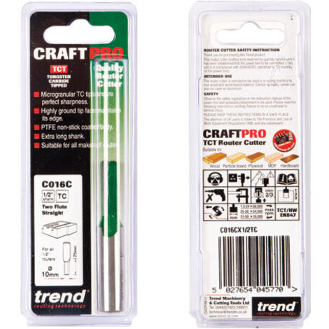 TREND C016CX1/2 2 FLUTE CUTTER 10MM DIA. (1/5)
