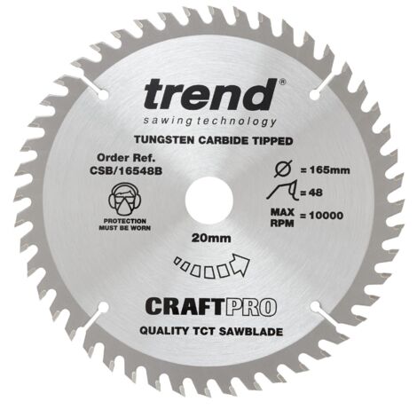 TREND CSB/16548B Craft Pro Saw Blade 165MM X 48T X 20MM (Plunge Saws) (1/5)