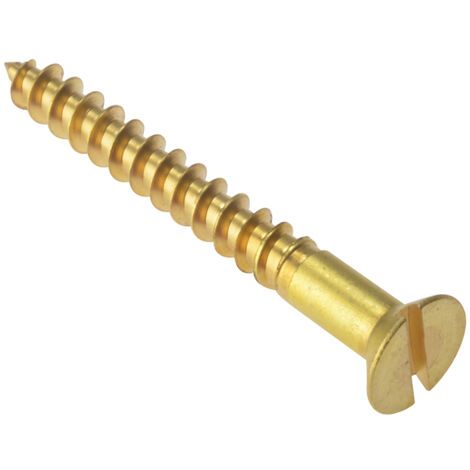 ForgeFix CSK21212BR Wood Screw Slotted CSK Solid Brass 2.1/2in x 12 Box 100 FORCSK21212B