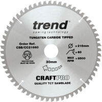 TREND SAW BLADE CROSSCUT 216 X 60T X 30