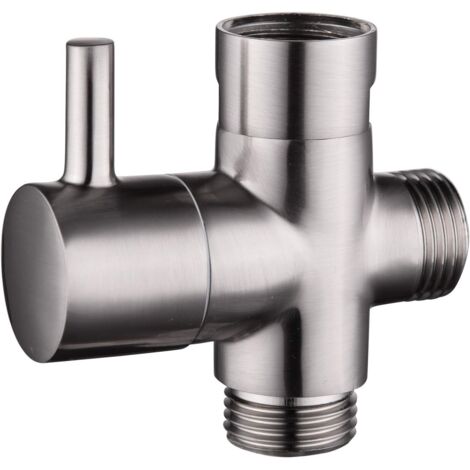Vanne à 3 voies en laiton massif G1/2 douche à main composants de douche robinet universel, nickel brossé DSF007NA (1/5)