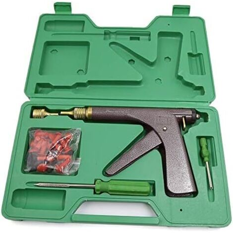 Pistolet de réparation de pneus à ressort – 16 bouchons champignon inclus – Compatible remorques et cinquièmes roues – Réparation rapide et efficace (1/5)