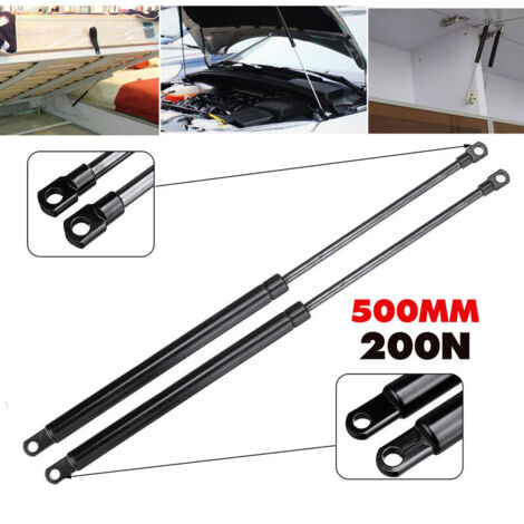 Amortisseur à ressort de support de levage vérins à gaz 200N 500mm – Acier inoxydable – Pour capots, coffres, caravanes – Lot de 2 pièces (1/5)