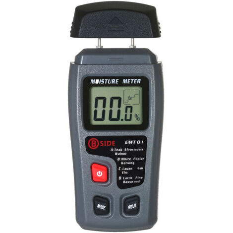 Humidite Du Bois D'Essai Humidimetre 4 Modes Portable Hygrometre Pin Type Bois D'Humidite Instrument De Poche Fuite D'Eau Detecteur D'Affichage A Cristaux Liquides (1/5)