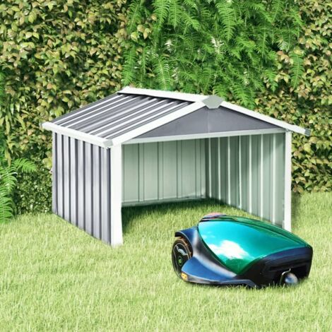 INLIFE Abri pour robot de jardin 92x97x63 cm Acier galvanisé Gris (1/6)
