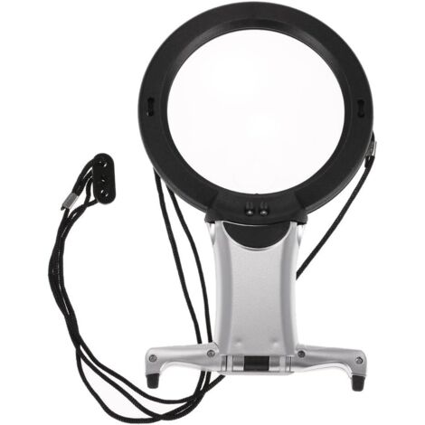 Loupe à 2 lentilles X2 et X6 Grossissement Illuminant LED Sangle de cou mains libres pour broderie Lecture Livre Couture Artisanat Bijoux Artisanat