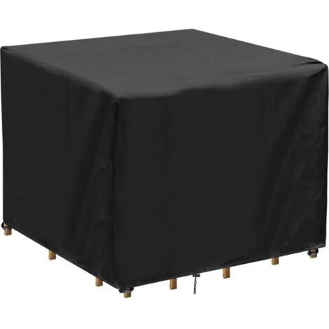 Housse Table de Jardin Carrée, Bache Salon de Jardin Imperméable, Anti-UV,210D Oxford Tissu Housse de Table Chaise Meubles de Jardin Extérieure (90x90x90cm) (1/4)