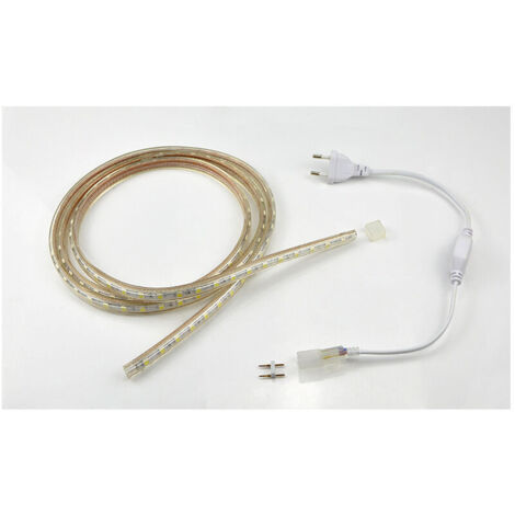 Ruban à LED avec Interrupteur 2M Bande LED 220V IP65 étanche Led Ruban Lumineuse, Lumière blanche (1/5)