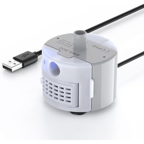 Pompe fontaine chat avec lumière LED, ultra silencieuse, longue durée de vie, étanche IP68 (1/5)