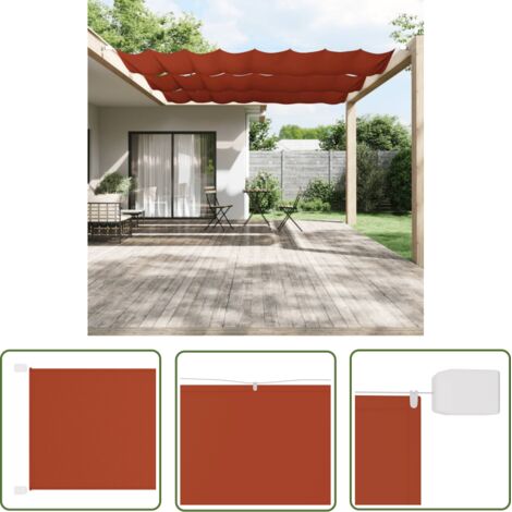 Auvent vertical Store extérieur Marquise Brise-soleil Terre cuite 140x420 cm Tissu oxford XRYJX781464 (1/5)