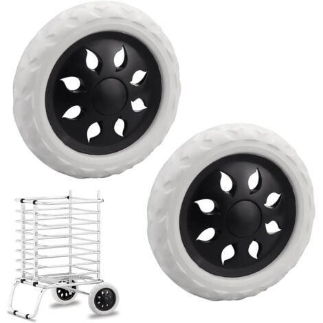 Roues de chariot à provisions de remplacement de 2 pièces Roues de chariot à provisions EVA Roues de chariot à provisions de 6,3 pouces pour poussette, chariots à bagages (1/5)