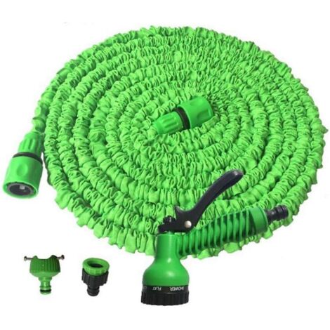 Extensible Multifonctionnel Haute Pression Lavage De Voiture Tuyau D'eau Pistolet À Eau Jardin Fleur Arrosage Outil D'arrosage Tuyau pour Jardin Voiture 1 Set 50FT Vert Accessoires (1/5)