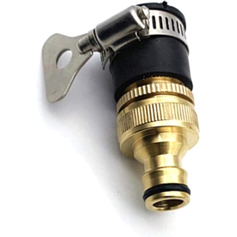 Connecteurs de tuyau en laiton, adaptateur de tuyau d'arrosage 15-23 mm, connecteur de tuyau d'arrosage en laiton, connecteurs de tuyau d'eau, adaptateur fileté pour robinet de tuyau d'arrosage de cui (1/5)