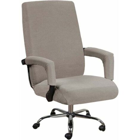 Housse de chaise de bureau avec accoudoirs - Antipoussière - Doux - Universel - Extensible - Antidérapant - Lavable - Amovible - Maroom (1/5)