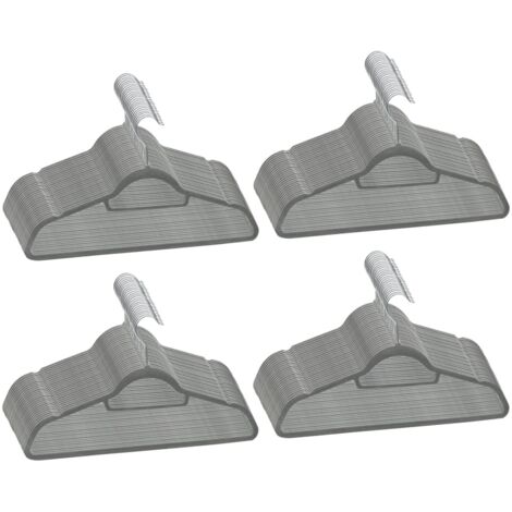 INLIFE Cintres antidérapants 100 pcs Gris Velours (1/5)