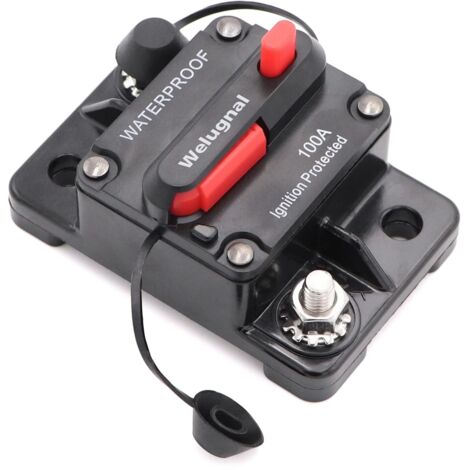Disjoncteur de voiture 200 A 12 V-48 V DC étanche avec support de fusible à réinitialisation manuelle pour voiture, bateau (200 A) (1/5)
