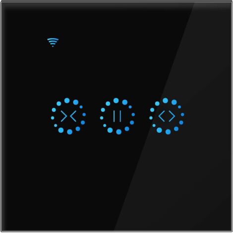 Interrupteur de rideau intelligent sans fil WiFi interrupteur d'ombre tactile interrupteur mural avec minuterie Alexa Google Home Assistance (noir) (1/5)