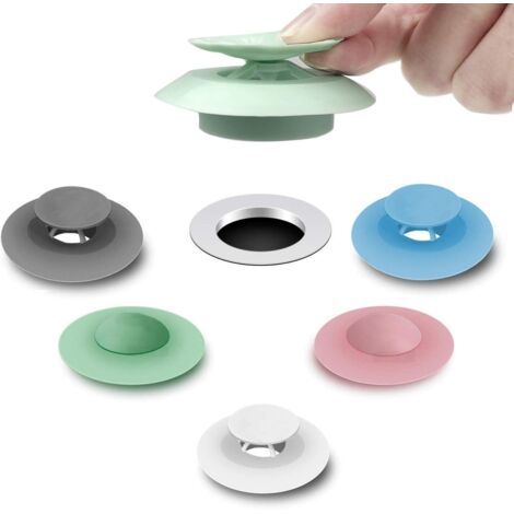 Lot de 5 bouchons de vidange de douche – Bouchon d'évier de baignoire en silicone Piège à cheveux Attrape-cheveux Baignoire Passoires de vidange Protecteurs Housse pour sol Blanchisserie Cuisine et sa (1/5)