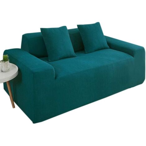Housse de canapé matelassée imperméable - Protecteur de meubles antidérapant pour grand fauteuil (jumeau, vert foncé) (1/5)