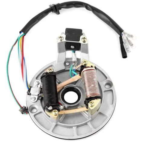 Bobine de Stator, Rotor de bobine d'allumage de magnéto de ramassage de plaque de Stator pour Pit/Dirt Bike 70cc 90cc 110cc plaque de Stator de magnéto d'allumage (1/5)
