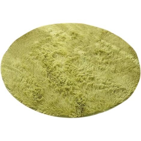 Tapis doux rond de couleur unie moderne de grande taille pour chambre à coucher moderne (vert 120 120 cm) (1/5)