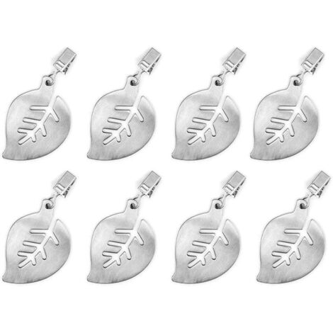8 Pièces Clips de Nappe, Clip de Nappe en Acier Inoxydable pour Table d'Extérieur, Cintres de Nappe Feuille avec Clips, pour Fête Pique-Nique Jardin Maison Intérieur Extérieur Camping (1/5)