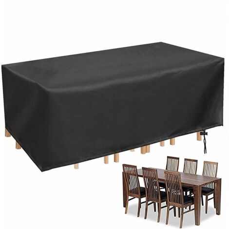 Housse de table de jardin rectangulaire Housse de table de jardin d'extérieur Imperméable, anti-UV Housse de table et chaise de jardin Oxford Heavy Duty - 242x 162 x 100cm， Superma (hors tables et cha (1/5)
