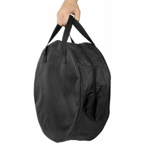 Sac de rangement pour câble de 40,6 cm avec poignée de transport Double fermeture éclair Noir Sac de rangement rond pour tuyau d'eau pour caravanes Matériel de jardinage Tissu Oxford 600D (1/5)