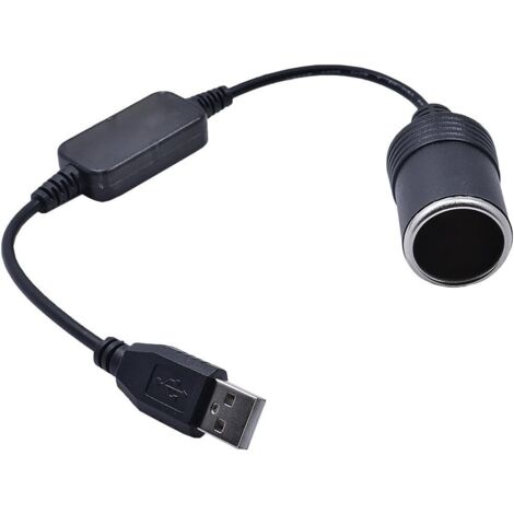 Convertisseur de prise allume-cigare 5 V USB A mâle vers 12 V pour voiture allume-cigare tachygraphe DVR Dash caméra GPS (moins de 8 W), 30 cm/12 pouces (1/5)