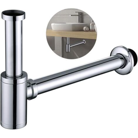 Tube de piège chromé en laiton anti-odeurs de haute qualité pour évier de lavabo (1/5)