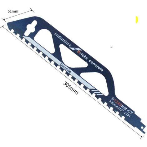 Lame de scie au carbure pour couper le bois, le ciment et la brique Lames de scie alternative pour scie alternative 305 mm (1/5)