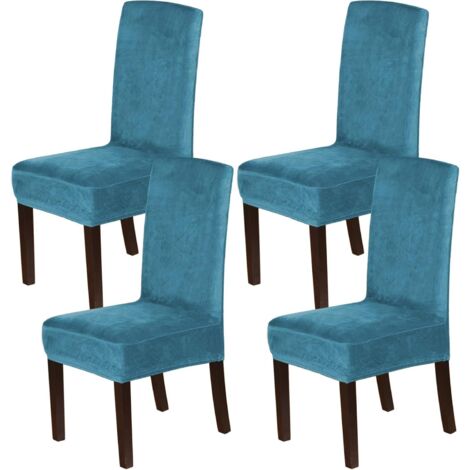 Housses de chaise de salle à manger en velours Housses de chaise de salle à manger extensibles Lot de 4 housses de chaise Parson Housses de chaise Housses de salle à manger, tissu de velours épais lav (1/5)
