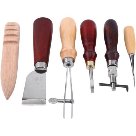 Outils de poinçonnage de rainures pour l'artisanat du cuir, outil de coupe des bords réglable pour démêler les bords, couteau, kit d'outils à main pour la maroquinerie, accessoires de base pour la cou (1/5)