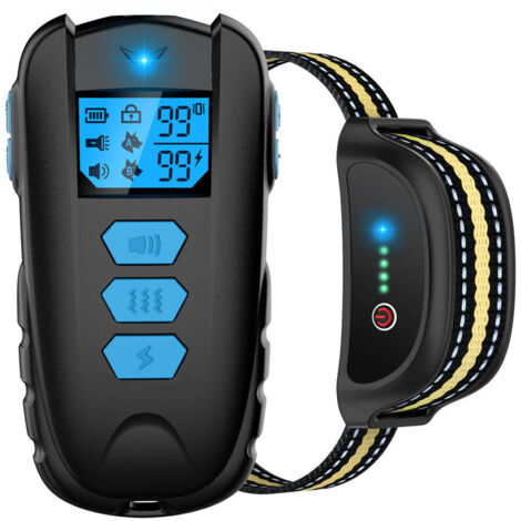 Collier De Dressage Pour Chien Avec Telecommande De 1650 Pieds, Collier De Chien Etanche Ipx7 Avec Bip, Vibration, Choc, Reglable De 0 A 99 Niveaux De Vibration De Choc Pour Petits, Moyens Et Grands C (1/5)