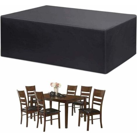 Housse pour mobilier de jardin 420D Tissu Oxford (180x120x74cm) Noir (1/5)