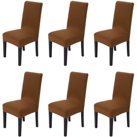drmfly 6 élasticité non-fer housse de chaise housse extensible housse de chaise housse de chaise pour le mariage (café) (1/4)