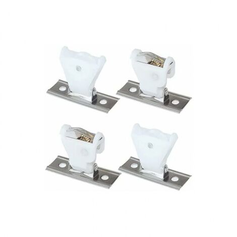 4 poulies de câble en plastique blanc avec émerillon et support en acier inoxydable pour abat-jour en bois tressé et bambou (1/5)