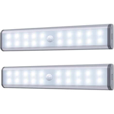 Lampe d'armoire, lampe d'armoire à détecteur de mouvement, lampe d'armoire de rangement sans fil avec batterie rechargeable intégrée, veilleuse magnétique à coller, pour armoire de cuisine (1/5)