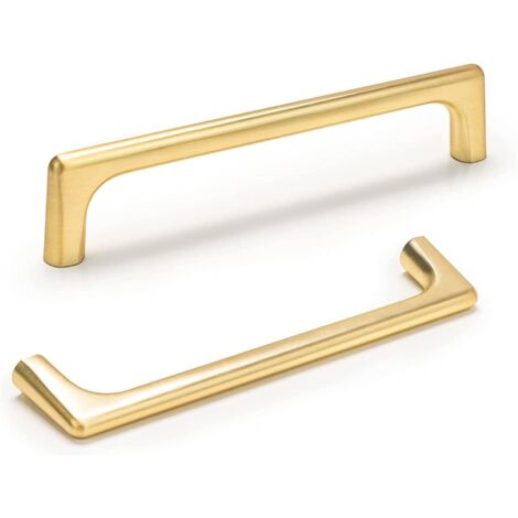Boutons et poignées de meubles,Lot de 2 Poignées doré Poignées meuble dorée poignee de meuble cuisine en alliage de zinc Hole Centers 192mm, or (1/5)