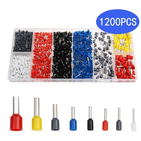 1200 PCS Embouts Connecteur à Sertir pour Embouts de Fil Connecteur de Ligne de Terminal Ensemble des Embouts avec Etui, (1/5)
