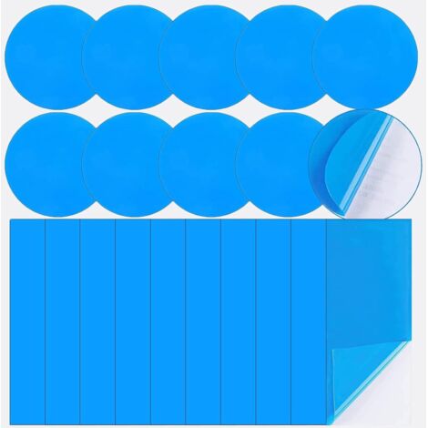 10 pièces patchs de réparation de piscine patchs de réparation de matelas gonflables en PVC auto-adhésifs patchs de réparation de piscine gonflables pour réparer les bateaux gonflables, les kayaks, le (1/5)
