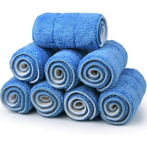 Lot de 8 têtes de vadrouille en microfibre de rechange, recharges de chiffons de lavage réutilisables 45 x 15 cm, tampons de nettoyage commerciaux pour Swiffer WetJet, Bona, Bruce, Rubbermaid, Libman (1/5)